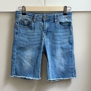 Low-Rose Bermuda Jean Shorts